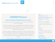 Tablet Screenshot of hubner-photonics.com